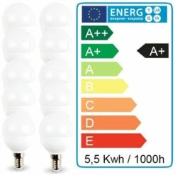 ECLAIRAGE DESIGN Lot De 10 Ampoules LED E14 Mini Globe 5.5W 470 Lumens Eq 40W | Température De Couleur: Blanc Chaud 2700K -Pas Cher Ampoule LED Boutique 10348140 3