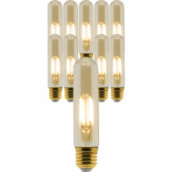 ELEXITY Lot De 10 Ampoules Déco Filament LED Ambrée Tube 4W E27 400lm 2500K