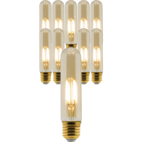 ELEXITY Lot De 10 Ampoules Déco Filament LED Ambrée Tube 4W E27 400lm 2500K 3 ELEXITY Lot De 10 Ampoules Déco Filament LED Ambrée Tube 4W E27 400lm 2500K