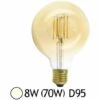 MIIDEX LIGHTING Ampoule Led 8W (70W) FILAMENT E27 Globe Doré D95 Blanc Jour 4000°K -Pas Cher Ampoule LED Boutique 1100800 1