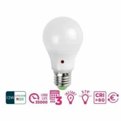 MARINO CRISTAL Lampe A' Lampe Led Dine Avec Capteur Crepusculaire 12w E27 Lumineux Chaud 21200
