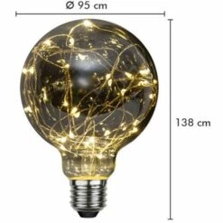 STAR Ampoule E27 Déco Fumé Micro LED G95 1,5W Blanc Chaud -Pas Cher Ampoule LED Boutique 12426971 4