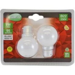 MIIDEX LIGHTING Pack De 2x Ampoules LED B22 1W Couleur | Non-dimmable - Blanc-froid 5 MIIDEX LIGHTING Pack De 2x Ampoules LED B22 1W Couleur | Non-dimmable - Blanc-froid -Pas Cher Ampoule LED Boutique 13314700 2