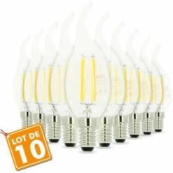 ECLAIRAGE DESIGN Lot De 10 Ampoules Led Flamme E14 4W Filament