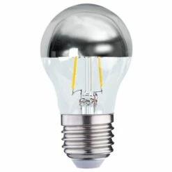 MIIDEX LIGHTING Ampoule LED COB FILAMENT 4W (35W) E27 Blanc Chaud 2700°K G45 Argent