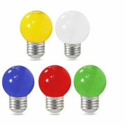 MIIDEX LIGHTING LOT De 5 Ampoules 1W LED Culot E27 ROUGE VERT JAUNE BLEU 3000°K -Pas Cher Ampoule LED Boutique 14093813 2