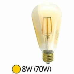 VISION-EL Ampoule Led 8W (70W) FILAMENT E27 Globe ST64 Doré Blanc Chaud 2700°K