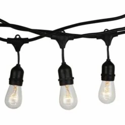Guirlande GUinguette 15 Mètres Pour 15 Ampoules LED E27 Ip54 Noir Vt-713 V-TAC