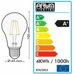 ARUM LIGHTING Lot De 10 Ampoules E27 4W Filament Eq. 40W Blanc Chaud 2700K -Pas Cher Ampoule LED Boutique 16111314 5