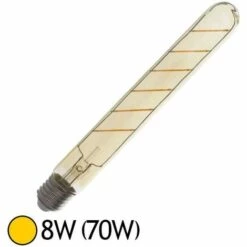 MIIDEX LIGHTING Ampoule Led 8W (70W) FILAMENT E27 Tube ST30 Doré Blanc Chaud 2700°K
