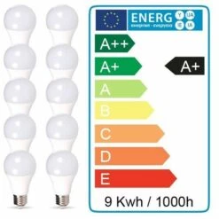 ECLAIRAGE DESIGN Lot De 10 Ampoules LED E27 équivalent 60W 806lm Blanc Chaud -Pas Cher Ampoule LED Boutique 1797086 4