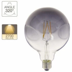 XANLITE - Ampoule LED Globe (G125) Irrégulière Au Verre Fumé, Culot E27, 6W Cons. (48W Eq.), 600 Lumens, Lumière Blanc Chaud - RFDE400B125IRF -Pas Cher Ampoule LED Boutique 18355794 5