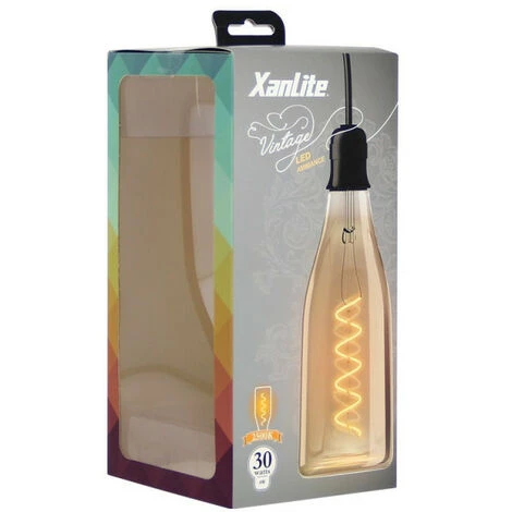 XANLITE - Ampoule LED Déco Bouteille Au Verre Ambré, Culot E27, 4W Cons. (30W Eq.), 350 Lumens, Lumière Blanc Chaud - RFDE400B100A 6 XANLITE - Ampoule LED Déco Bouteille Au Verre Ambré, Culot E27, 4W Cons. (30W Eq.), 350 Lumens, Lumière Blanc Chaud - RFDE400B100A – Image 4