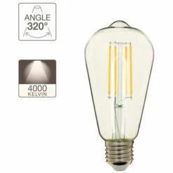 XANLITE - Ampoule à Filament LED Edison, Culot E27, 8W Cons. (75W Eq.), 1055 Lumens, Lumière Blanc Neutre - RFE1055STCW -Pas Cher Ampoule LED Boutique 18355850 5