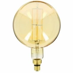 XANLITE - Ampoule LED Déco Globe Giant (XXL) Au Verre Ambré, Culot E27, 8W Cons. (60W Eq.), 800 Lumens, Lumière Blanc Chaud - RFDGE500B200AD