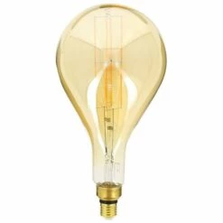 XANLITE - Ampoule LED Déco Goutte Giant (XXL) Au Verre Ambré, Culot E27, 8W Cons. (60W Eq.), 800 Lumens, Lumière Blanc Chaud - RFDGE500GAD
