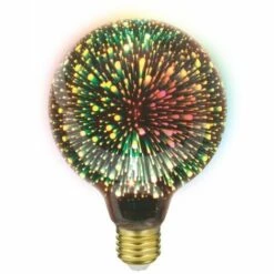 XANLITE - Ampoule LED Déco 3D (G125), Aspect Fireworks, Culot E27, 3,8W Cons. - RFDE400B1253D