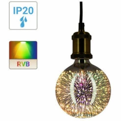 XANLITE - Ampoule LED Déco 3D (G125), Aspect Fireworks, Culot E27, 3,8W Cons. - RFDE400B1253D -Pas Cher Ampoule LED Boutique 18355925 4
