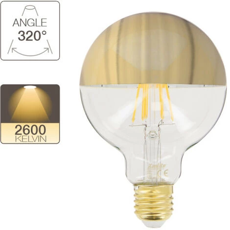 XANLITE - Ampoule LED G95 Gold, Culot E27, 8W Cons. (62W Eq.), 360 Lumens, Lumière Blanc Chaud - RFDE850B95TG 6 XANLITE - Ampoule LED G95 Gold, Culot E27, 8W Cons. (62W Eq.), 360 Lumens, Lumière Blanc Chaud - RFDE850B95TG – Image 4