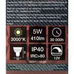 VISION-EL Spot LED 6W 12V à Culot MR16 Blanc Chaud Dimmable -Pas Cher Ampoule LED Boutique 18984025 5