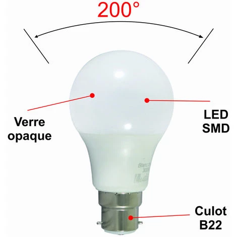 LUTECE-ARC Ampoule LED B22 7W 650Lm 3000K - Garantie 5 Ans 4 LUTECE-ARC Ampoule LED B22 7W 650Lm 3000K - Garantie 5 Ans – Image 2