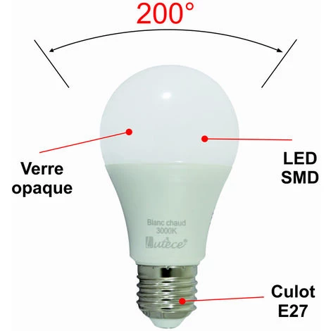 LUTECE-ARC Ampoule LED E27 9W 806Lm 3000K - Garantie 5 Ans 4 LUTECE-ARC Ampoule LED E27 9W 806Lm 3000K - Garantie 5 Ans – Image 2