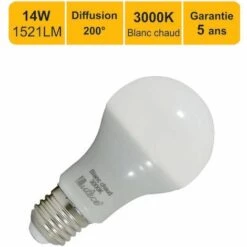 LUTECE-ARC Ampoule LED E27 14W 1521Lm 3000K - Garantie 5 Ans