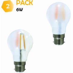 LUTECE-ARC Lot De 2 Ampoules LED Filament B22 6W 660Lm 2700K - Garantie 2 Ans