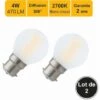 LUTECE-ARC Lot De 2 Ampoules LED Filament B22 4W 470Lm 2700K - Garantie 2 Ans 1 LUTECE-ARC Lot De 2 Ampoules LED Filament B22 4W 470Lm 2700K - Garantie 2 Ans -Pas Cher Ampoule LED Boutique 19322894 1