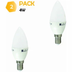 LUTECE-ARC Lot De 2 Ampoules LED E14 Flamme 4W 330Lm 3000K