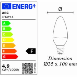 LUTECE-ARC Lot De 2 Ampoules LED E14 6W 470Lm 2700K - Garantie 5 Ans -Pas Cher Ampoule LED Boutique 19322903 4