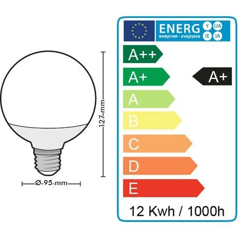 ECLAIRAGE DESIGN Lot De 3 Ampoules Led Globe E27 12W Eq 75W G95 | Température De Couleur: Blanc Chaud 2700K 7 ECLAIRAGE DESIGN Lot De 3 Ampoules Led Globe E27 12W Eq 75W G95 | Température De Couleur: Blanc Chaud 2700K – Image 5