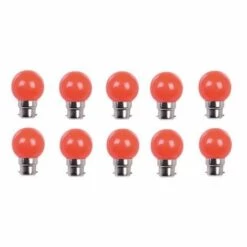 FOX LOT DE 10 AMPOULES - COULEUR LED ROUGE B22 - Rouge