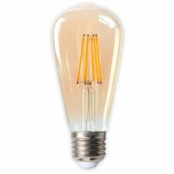 LAMPESECOENERGIE Ampoule LED Style Vintage Teardrop ST64 Doré 7 Watts Blanc Très Chaud Culot E27