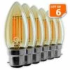 LAMPESECOENERGIE Lot De 6 Ampoules Led Flamme Filament Doré 4 Watt (éq. 42 Watt) Culot B22 -Pas Cher Ampoule LED Boutique 20345323 1