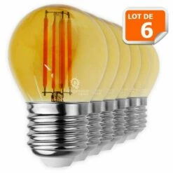 LAMPESECOENERGIE Lot De 6 Ampoules Led Filament Forme G45 4 Watt (éq 42 Watts) Culot E27