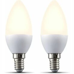 B.K.LICHT Lot De 2 Ampoules Connectées LED Dimmables Commande Vocale Par Appli Compatibles Alexa Google Home E14 5,5W Blanc Chaud 2700K