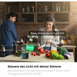 B.K.LICHT Lot De 2 Ampoules Connectées LED Dimmables Commande Vocale Par Appli Compatibles Alexa Google Home E14 5,5W Blanc Chaud 2700K -Pas Cher Ampoule LED Boutique 20408627 4