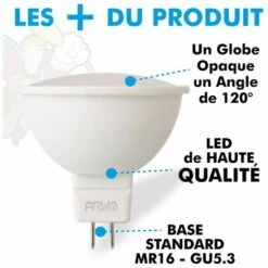 ARUM LIGHTING Ampoule LED GU5.3 MR16 5W Eq 40W | Température De Couleur: Blanc Neutre 4000K -Pas Cher Ampoule LED Boutique 22965661 3