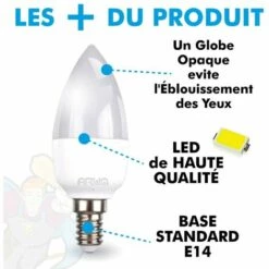 ARUM LIGHTING Lot De 2 Ampoules LED E14 C37 | Température De Couleur: Blanc Neutre 4000K -Pas Cher Ampoule LED Boutique 22965667 3