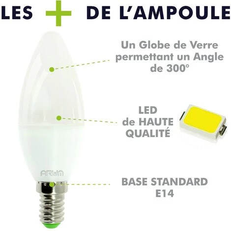 ECLAIRAGE DESIGN Lot De 5 Ampoule LED E14 6W Eq 40W | Température De Couleur: Blanc Neutre 4000K 4 ECLAIRAGE DESIGN Lot De 5 Ampoule LED E14 6W Eq 40W | Température De Couleur: Blanc Neutre 4000K – Image 2