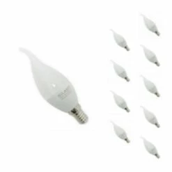 Ampoule E14 LED Flamme 8W 220V Ø38mm (Pack De 10) - Blanc Froid 6000K - 8000K - SILAMP - Blanc Froid 6000K - 8000K