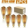 MANTA Lot 6Pcs 40W Ampoule E27 Edison ST64 Vintage -Pas Cher Ampoule LED Boutique 23724186 1
