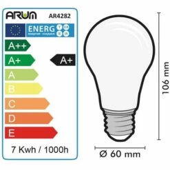 ARUM LIGHTING Lot De 3 Ampoules LED 7W Eq 60W Dépoli Standard E27 | Température De Couleur: Blanc Neutre 4000K -Pas Cher Ampoule LED Boutique 24122522 5