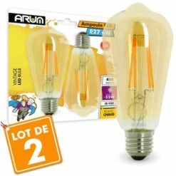 ARUM LIGHTING Lot De 2 Ampoules LED E27 4W ST64 2200K Type Edison | Température De Couleur: Blanc Chaud 2200K -Pas Cher Ampoule LED Boutique 24191898 3