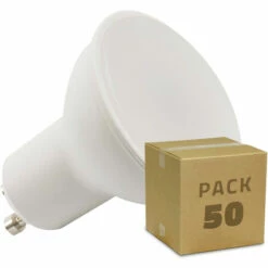 LEDKIA Boîte De 50 Ampoules LED GU10 S11 120º 6W Blanc Froid