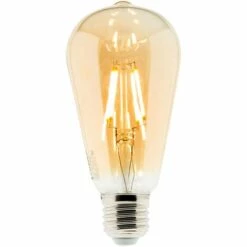 ELEXITY Ampoule Déco Filament LED Ambrée 4W E27 400lm 2500K - Edison