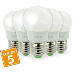ARUM LIGHTING Lot De 5 Ampoules LED E27 G45 Boule 5.5W Rendu 40W | Température De Couleur: Blanc Chaud 2700K