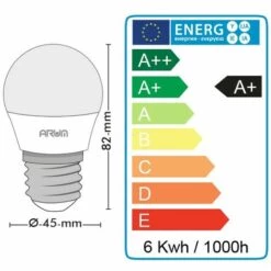 ARUM LIGHTING Lot De 5 Ampoules LED E27 G45 Boule 5.5W Rendu 40W | Température De Couleur: Blanc Chaud 2700K -Pas Cher Ampoule LED Boutique 26711226 5