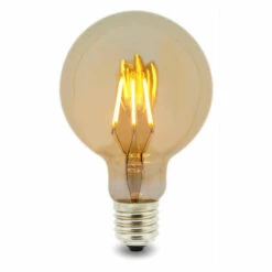 Ampoule LED Filament E27 G80 6W Ambre Blanc Chaud 2300K | IluminaShop